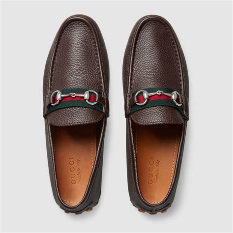 gucci men's horsebit driver|Men's driver with Horsebit in brown leather .